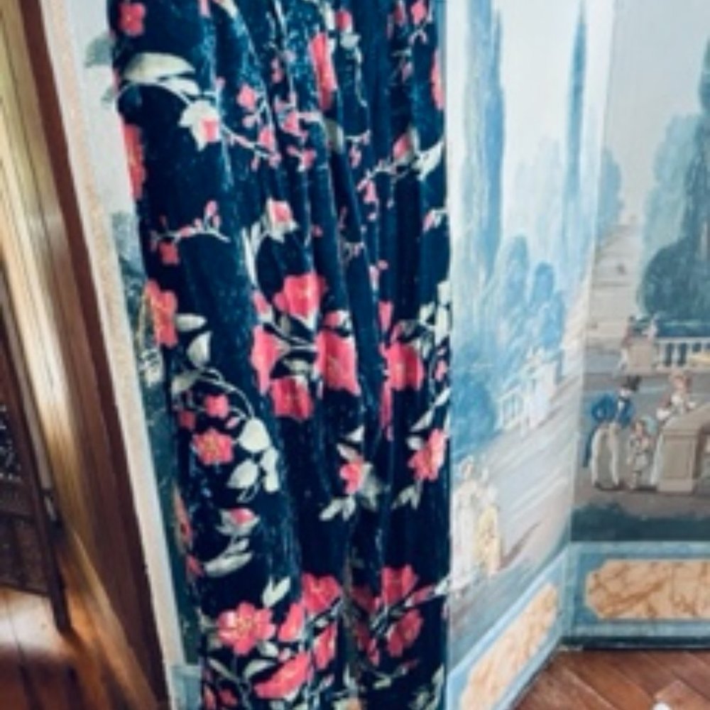 Johnny Was blue  floral velvet joggers/ loungers xl